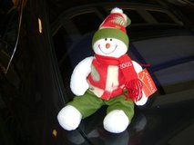 Red, White, & Green Colorful Poseable Snowman NWT in Dyess AFB, Texas